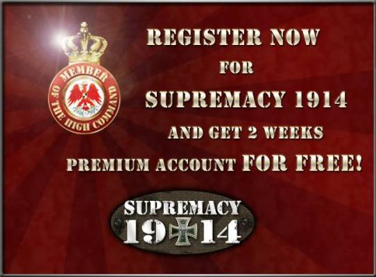 Get two weeks of Premium account for Supremacy 1914